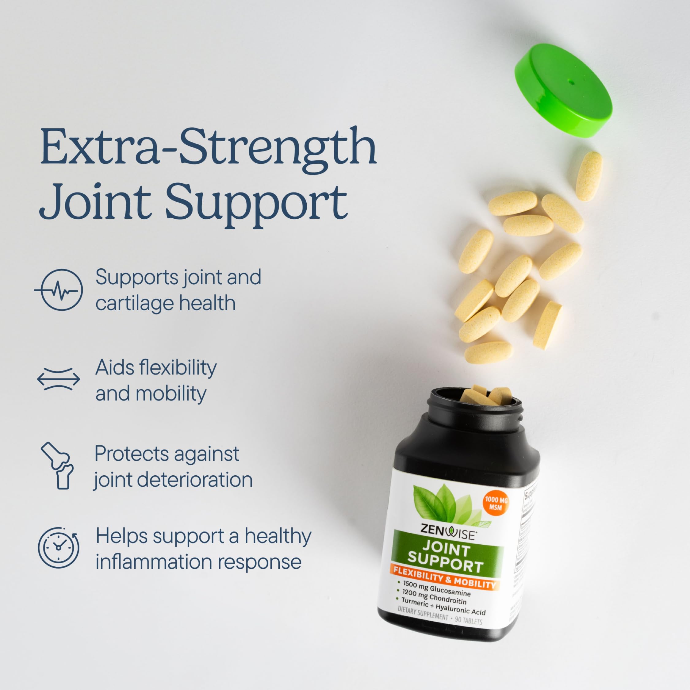 Zenwise Health Glucosamine Chondroitin MSM - Joint Supplement - 90 Count — Amazon image 2