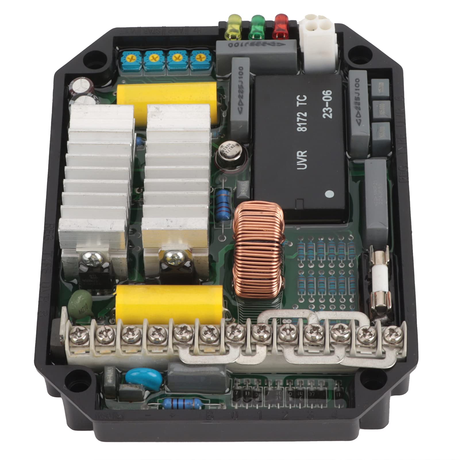 Regolatore di tensione, protezione multipla UVR6 50/60Hz AVR Regolatore di tensione automatico di buona stabilità per generatori brushless