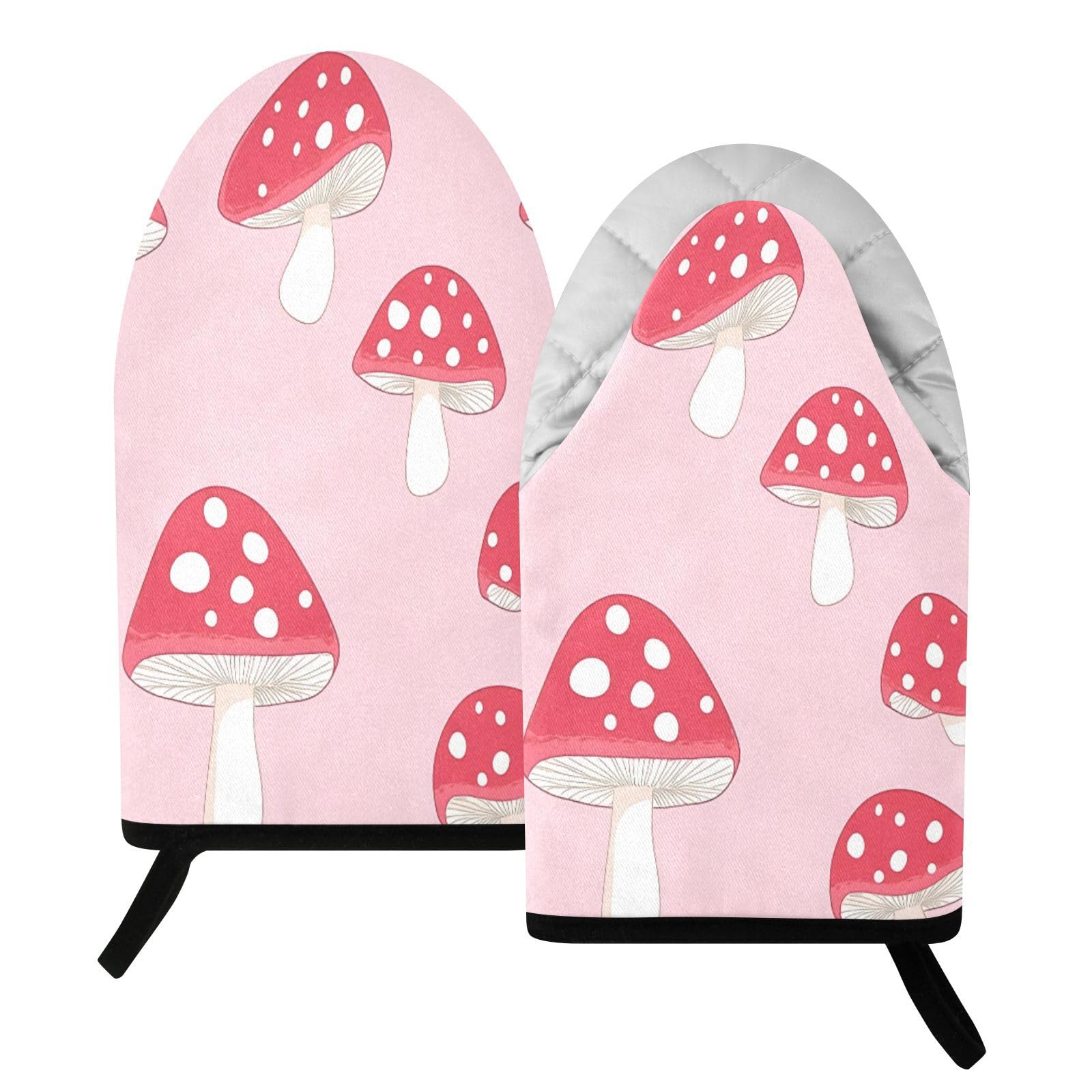 BURSTDDY Mushrooms Oven Mitt,Heat Resistant Kitchen Mitts for Cooking