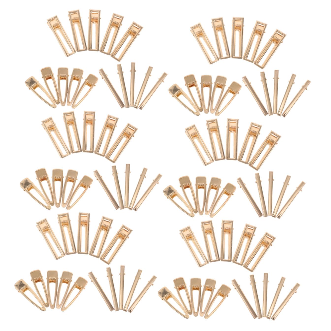 VICASKY 60 pezzi Fermagli Capelli Metallo Dorato Clip Coccodrillo Traforate per Bricolage Accessori Fai da Te Ragazze Stile Elegante Resistente e Leggero