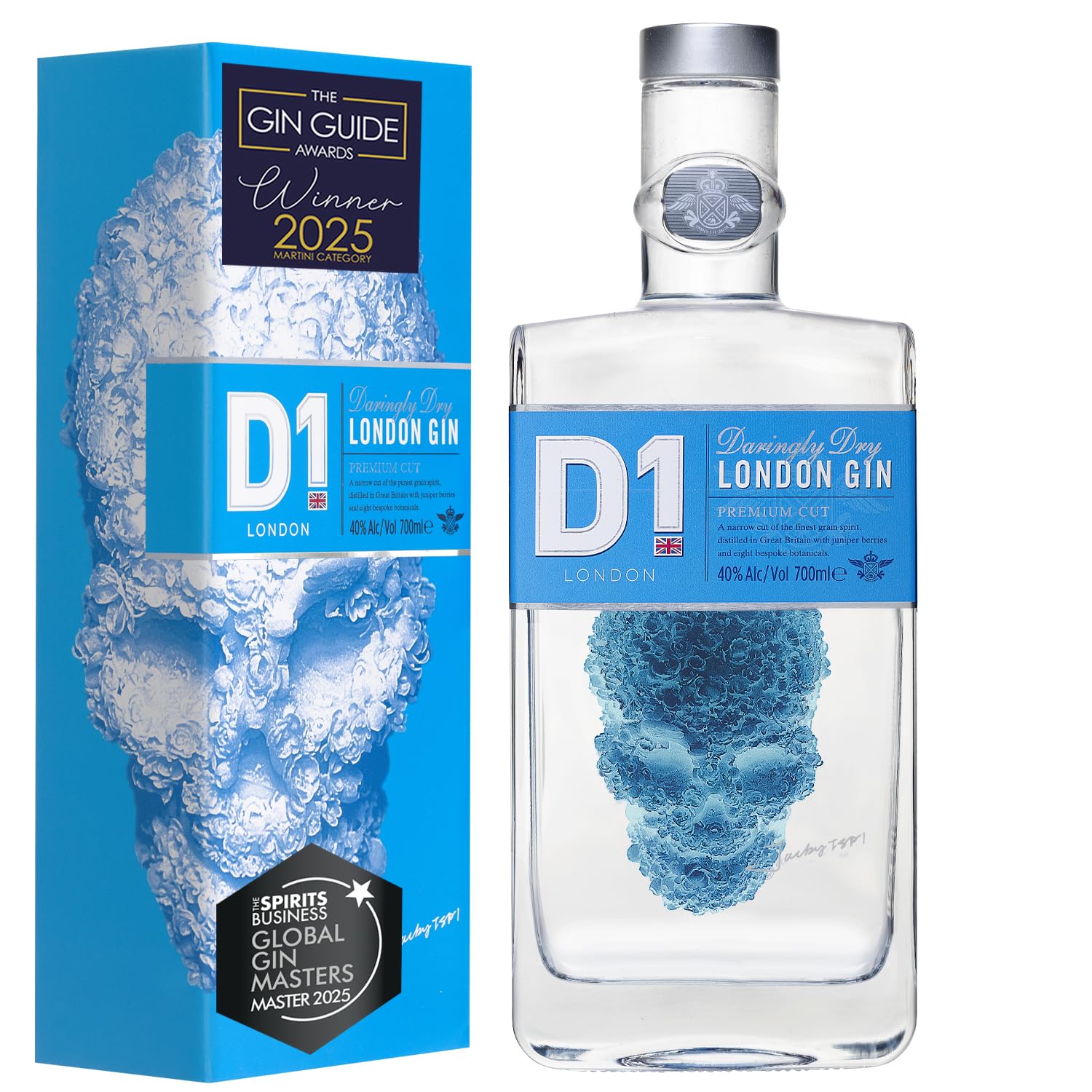 D1 London Dry Gin Geschenkset für Männer und Frauen - Vatertagsgeschenk für Papa - Global Gin Masters Gold 2025 I Wacholder, Zitrusfrüchte & Brennnessel 40% vol