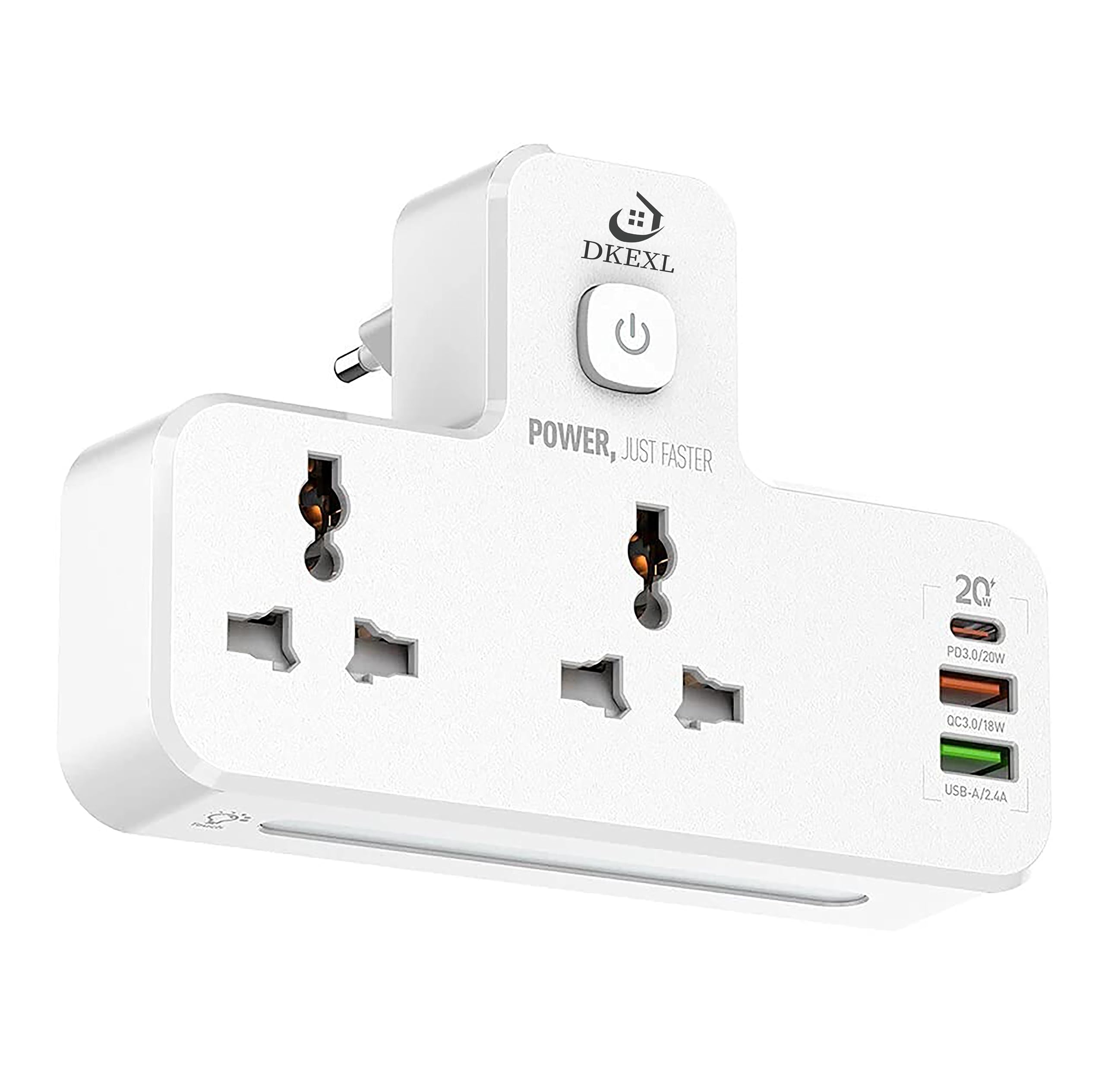 DKEXL Extension Power Strip with 2 Power Socket with EU Plug and 20W Type C USB PD QC 3.0 Fast USB Port | Universal Multiport and Touch Night Lamp | Color: White | MAX: 2500W (B0CY8PSDLC) Amazon Price History, Amazon Price Tracker