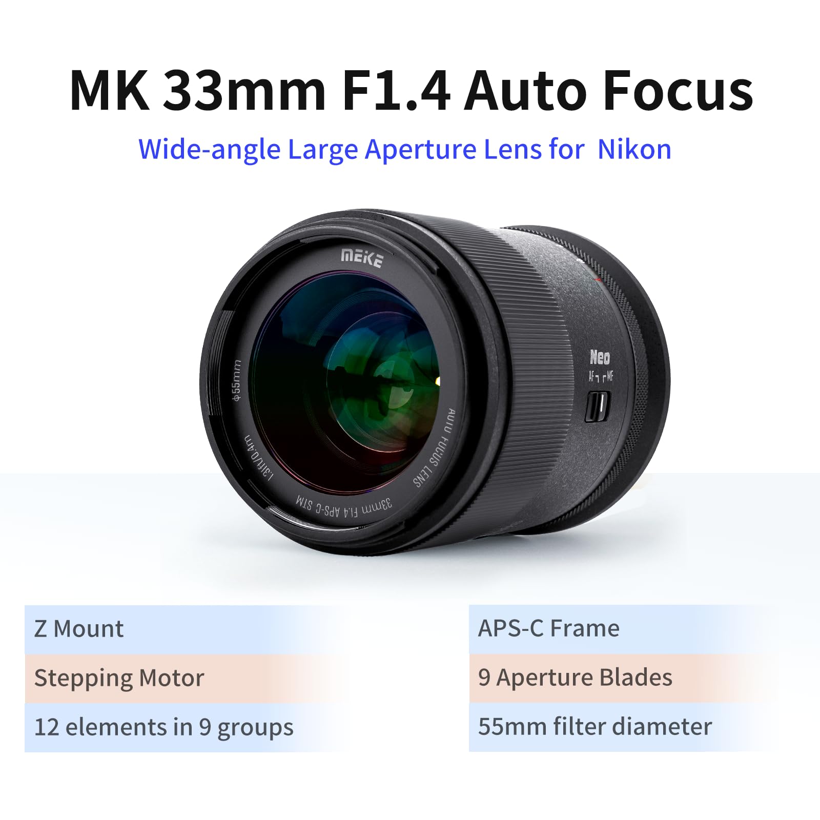 Meike 33 mm F1.4 ampia apertura APS-C telaio AF STM (motore passo-passo) autofocus fix obiettivi ritratto Z Mount telecamere mirrorless Z5 Z6 Z7 Z9 Z30 Z50 Z fc