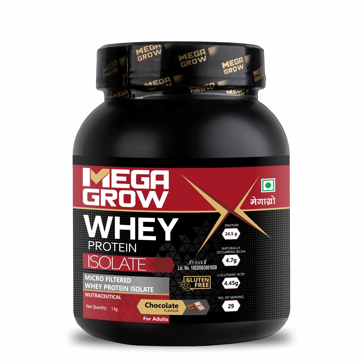 Megagrow Whey Isolate Protein Powder for Men, Chocolate Flavor 1kg- Gluten Free | No Sugar Added - with Sodium & Potassium for Low Carbs & Lean Muscle|24.5g Protein, 4.7g BCAA-29 Servings (B0BHJ8LD1K) Amazon Price History, Amazon Price Tracker
