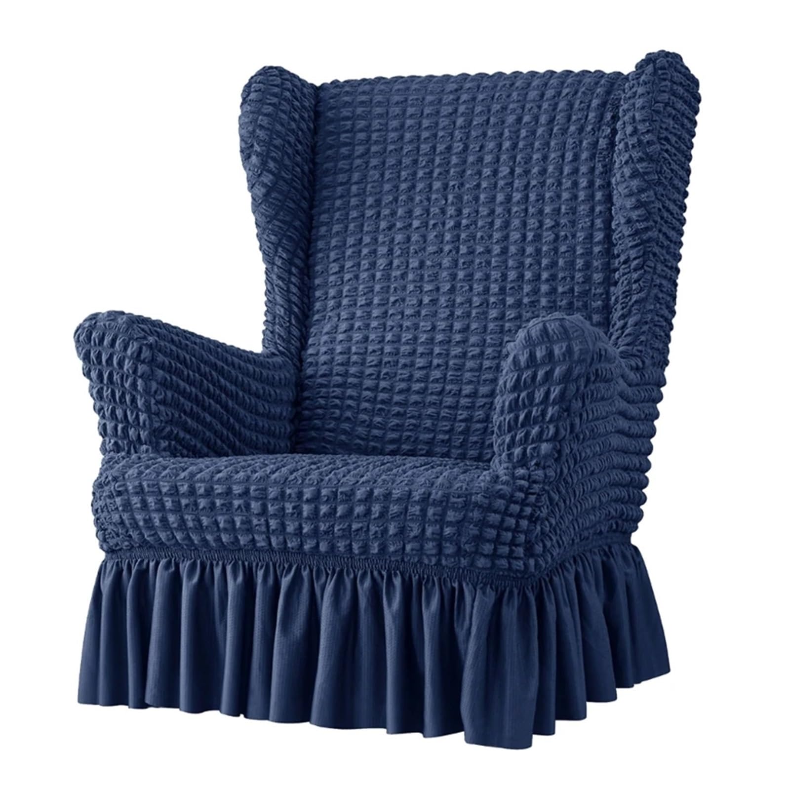 GCYEIDMA Wing Chair Slipcover Stretches Wingbacks Chair Slipcover, Wing Covers with Skirt Soft Back with Arm with Elastic Bottom(Color 7)