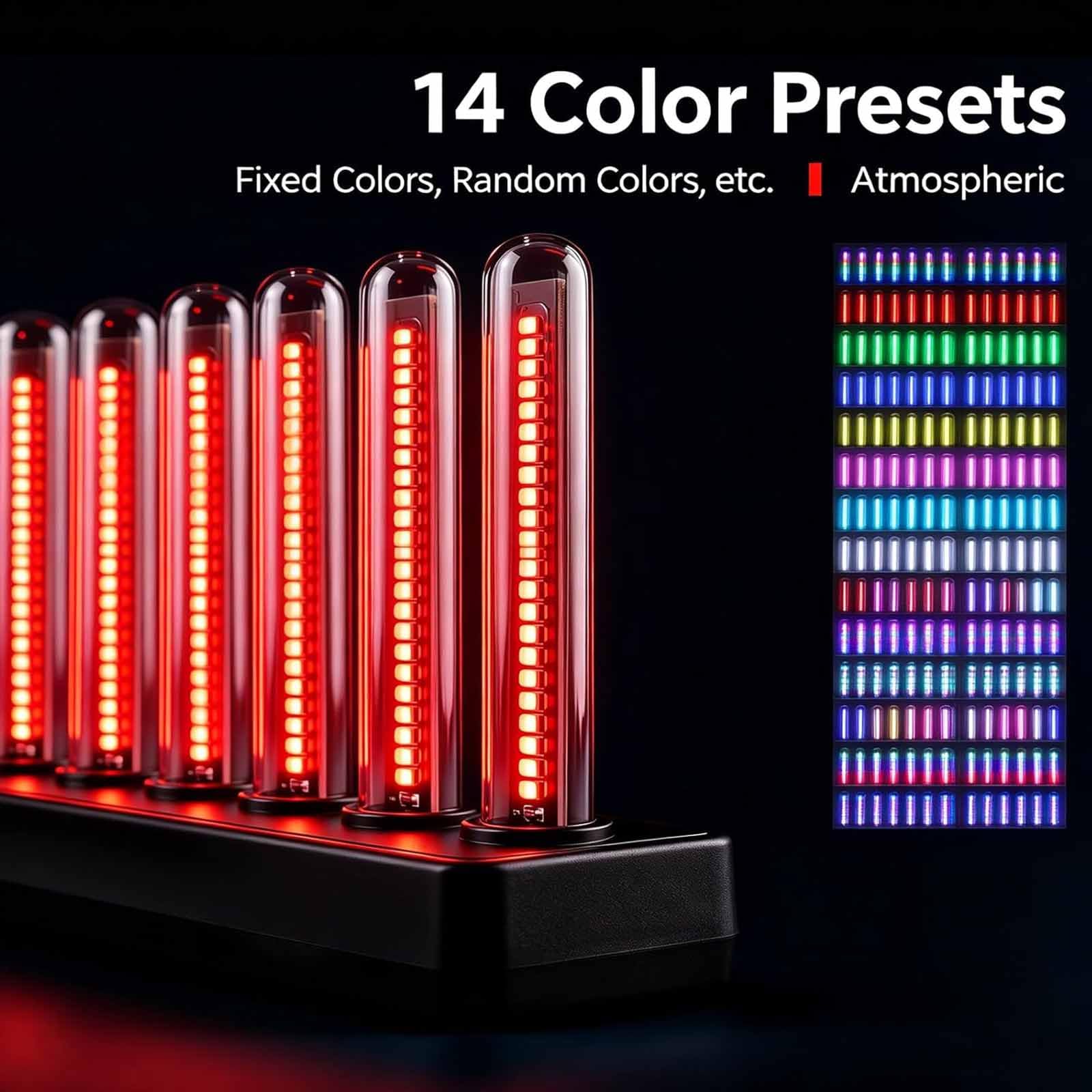 RGB-Sound-Pickup-Licht, Musikrhythmus-Lichtleiste Mit 240 RGB-LEDs, 14 Farbmodi, 8 Anzeigestilen Und Einstellbarer Helligkeit, Für Schreibtisch, Studio Und Gaming-Zimmer