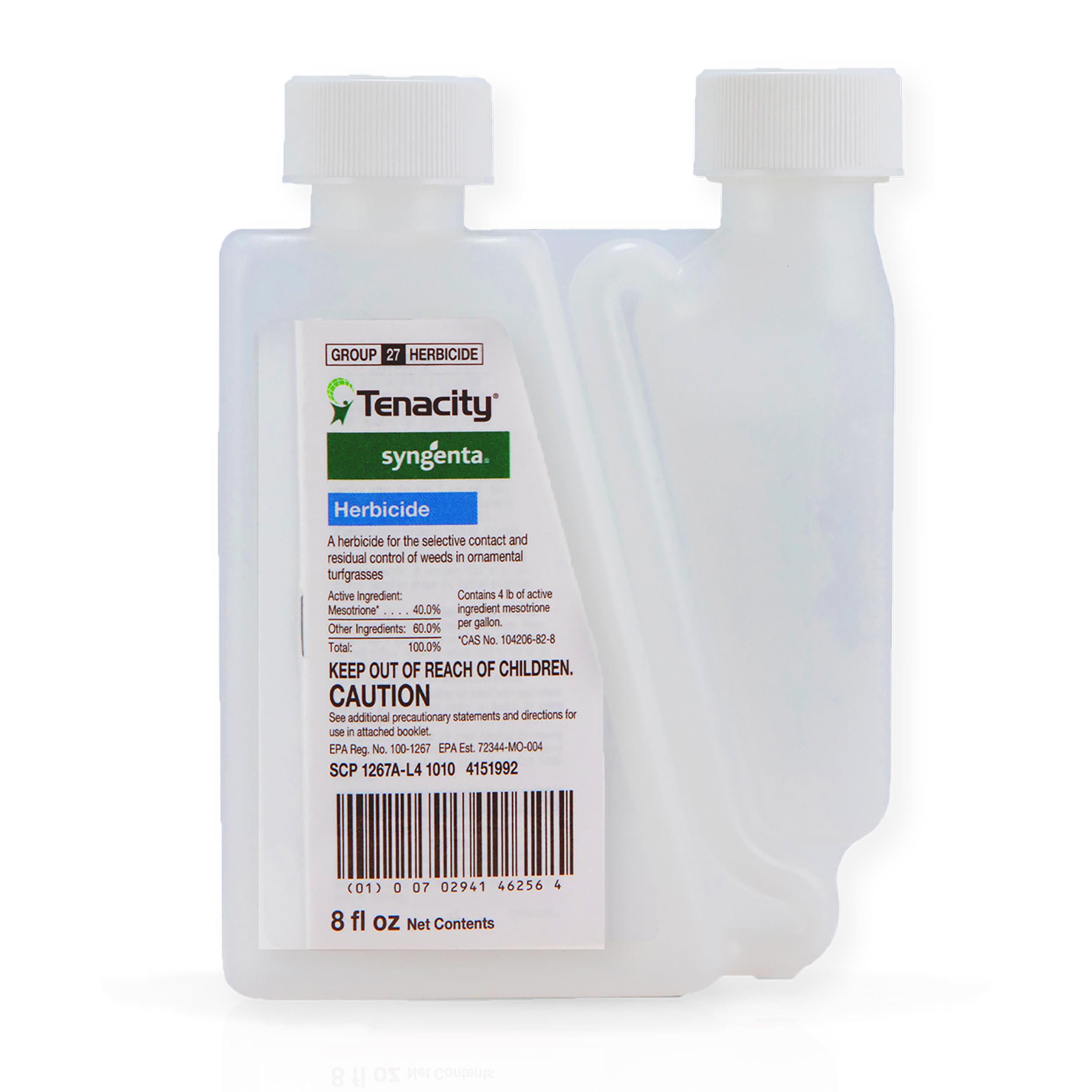 Syngenta Tenacity Herbicide, Pre-Emergent and Post-Emergent Weed Control, Liquid Weed Killer for Lawns and Turf Grasses, Active Ingredient Mesotrione Herbicide - 8-Ounce Bottle