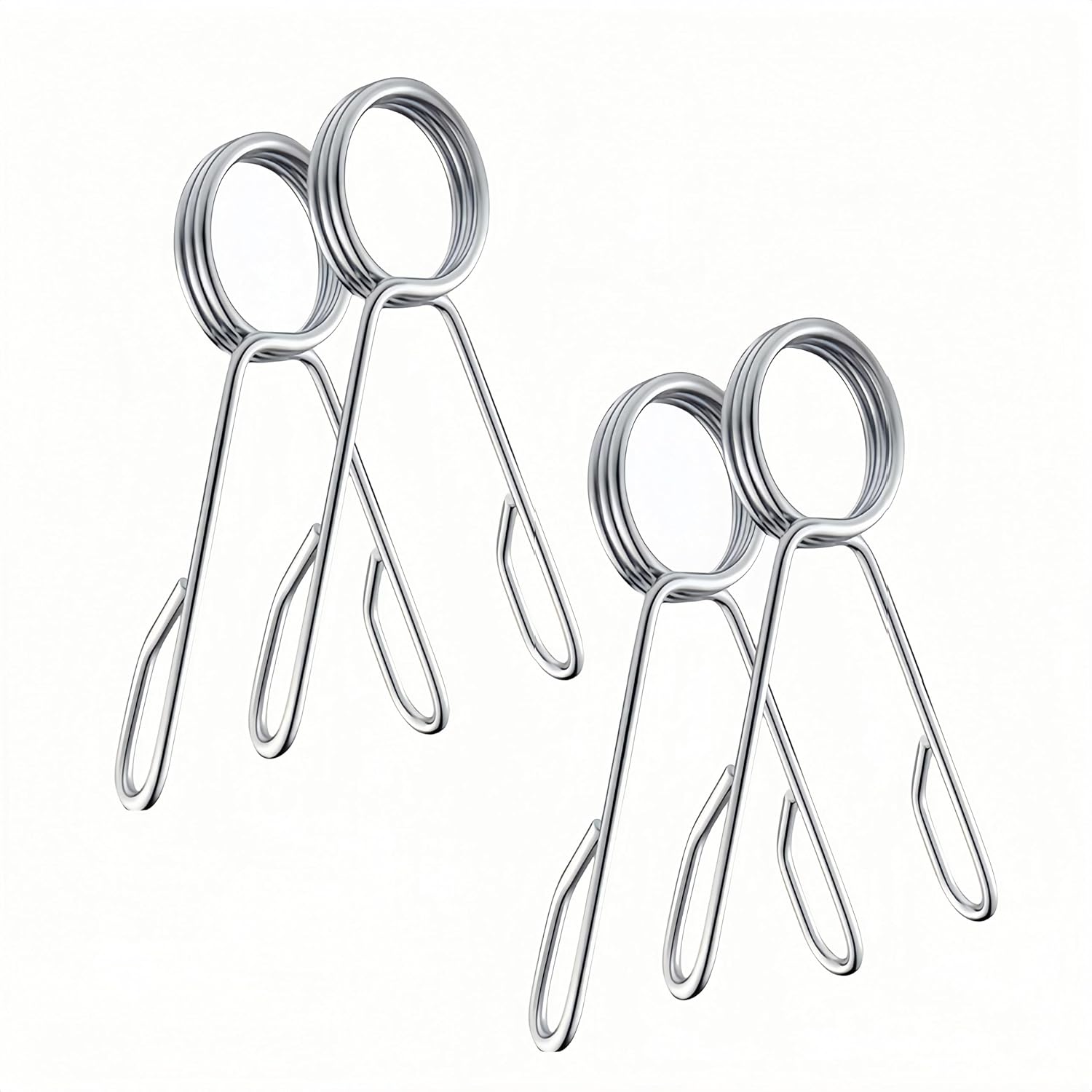 4 PCS 2 Inch Olympic Barbell Clamps, Heavy Duty Steel Barbell Spring Collar Clips, Dumbbell Weight Bar Clips Clamps for Home Gym Weightlifting Powerlifting Strength Training