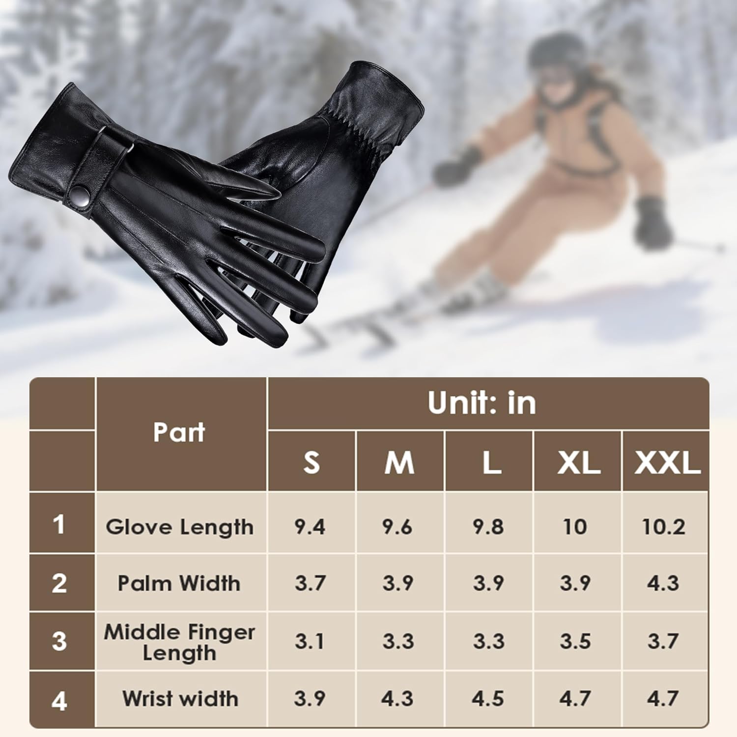 Aegend Winter Gloves Women Warm Leather Gloves, Full Hand Touchscreen Winter Gloves for Driving&Outdoor - Image 8