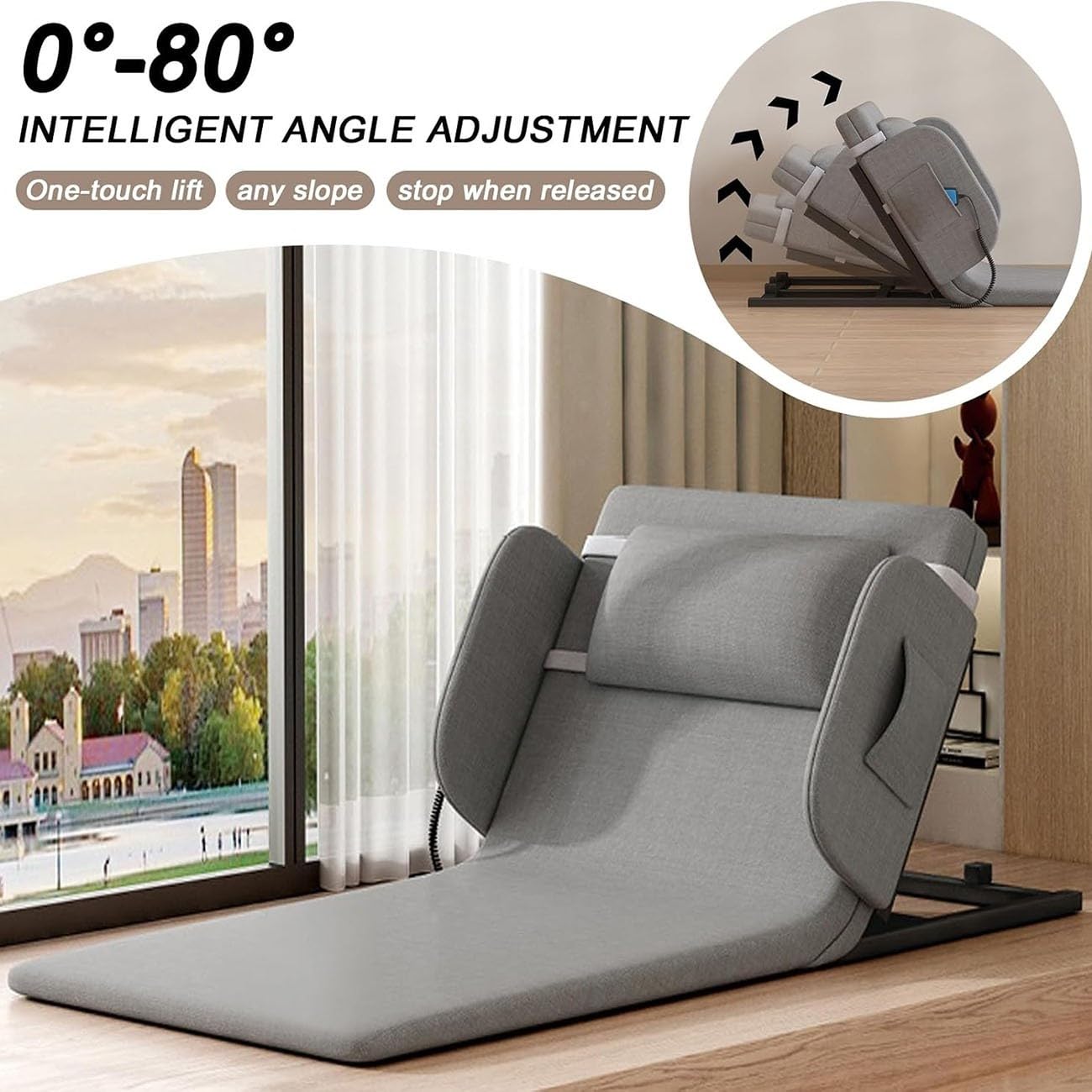 Elevador De Cama Eléctrico para Ancianos,Respaldo De Cama Ajustable