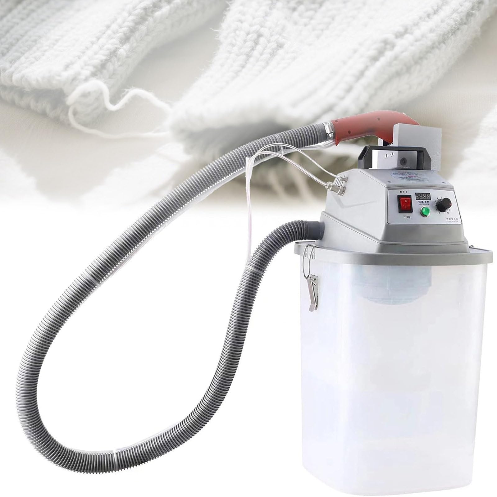 JXYQ Single-Head Thread Trimmer with Storage Bucket, Real-Time Speed Display & Stepless Adjustment for Accurate Fabric Edge Cleaning, for Garment Factory & Tailor Shops