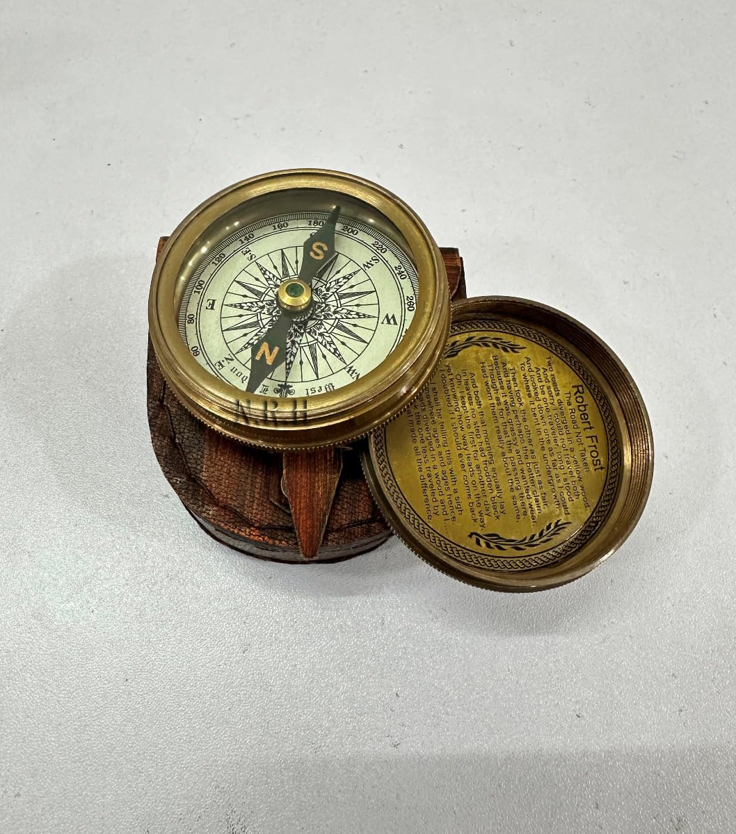 Bussola tascabile da 7,6 cm West London 1885 direzionale magnetica di navigazione Robert Frost Bussola per escursionismo, campeggio, caccia all'aperto
