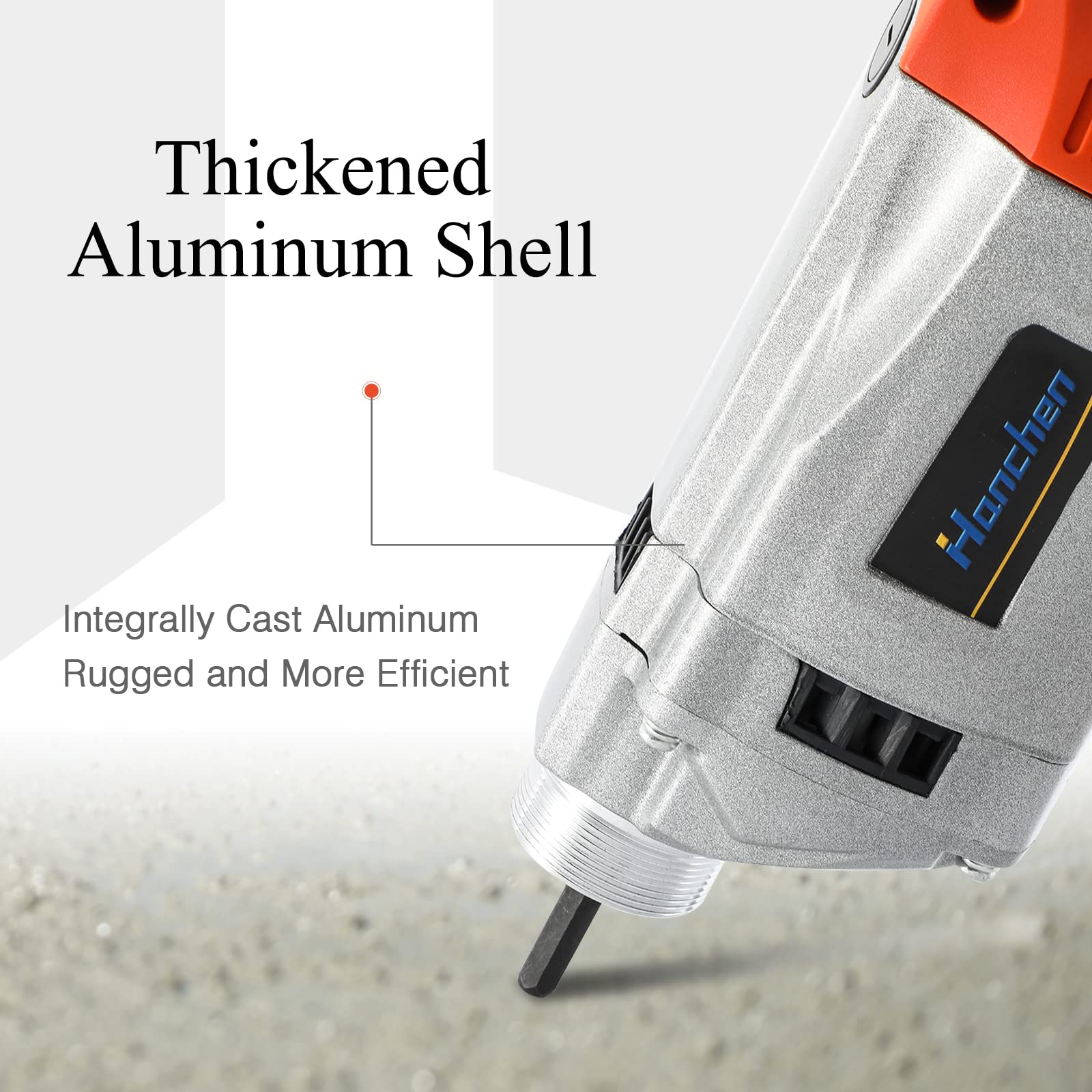 Hanchen Vibratore per Calcestruzzo Industriale 1900W Ago Vibrante per Calcestruzzo Portatile 50mm Vibratore per Cemento Elettrico 6800 giri/min con 2m Tubo