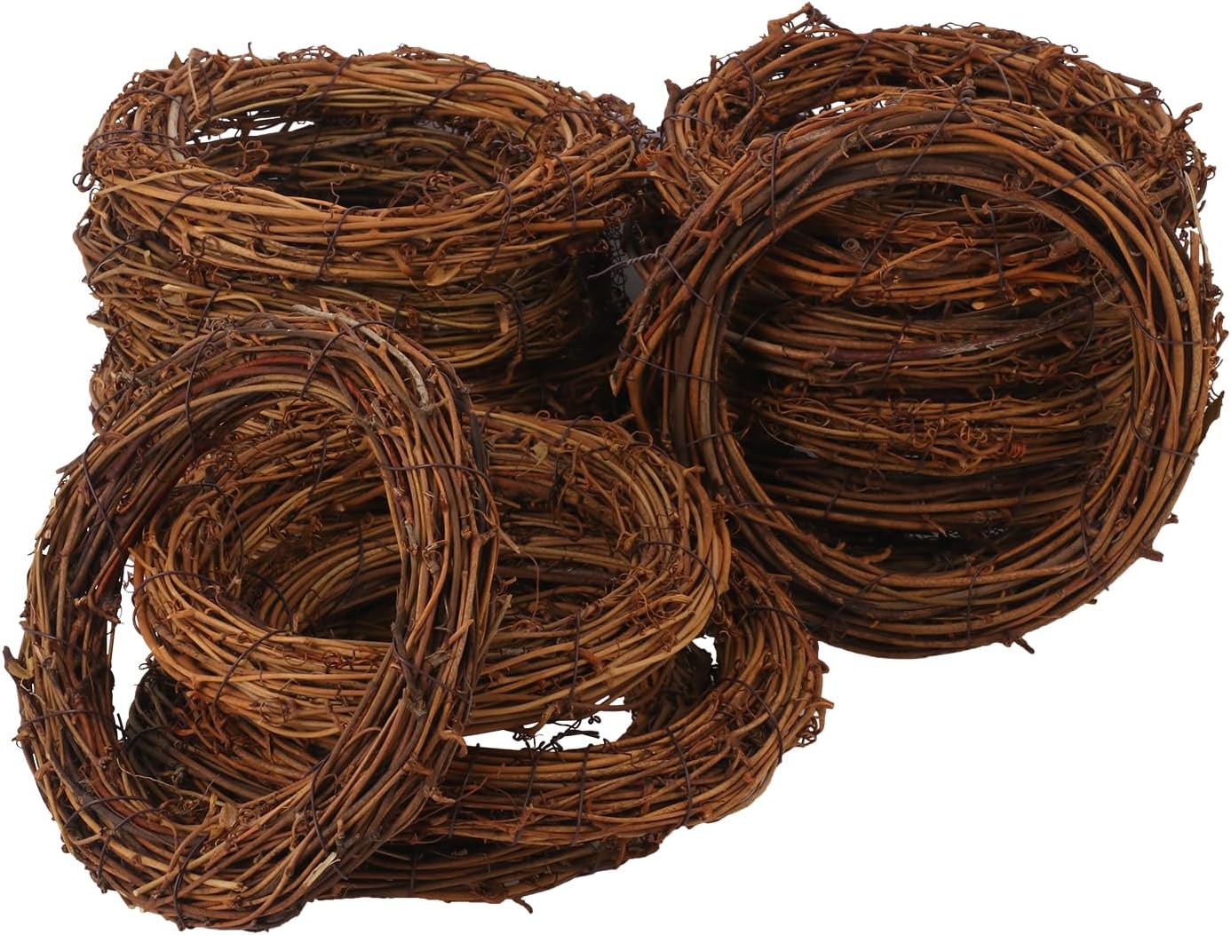 15 PCS Natural Grapevine Wreaths, 6 Inch Beautiful Vine Branch Wreath for DIY Crafts and Christmas Decorations, Ideal for Wedding Decor