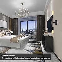 Vista 2 de Juego de 2 apliques de pared dobles para interiores, E27 E26, luces de pared modernas, 85 a 265 V, arriba y abajo, para sala de estar, dormitorio