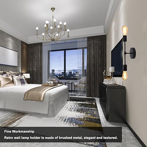 Miniatura 2 de Juego de 2 apliques de pared dobles para interiores, E27 E26, luces de pared modernas, 85 a 265 V, arriba y abajo, para sala de estar, dormitorio,