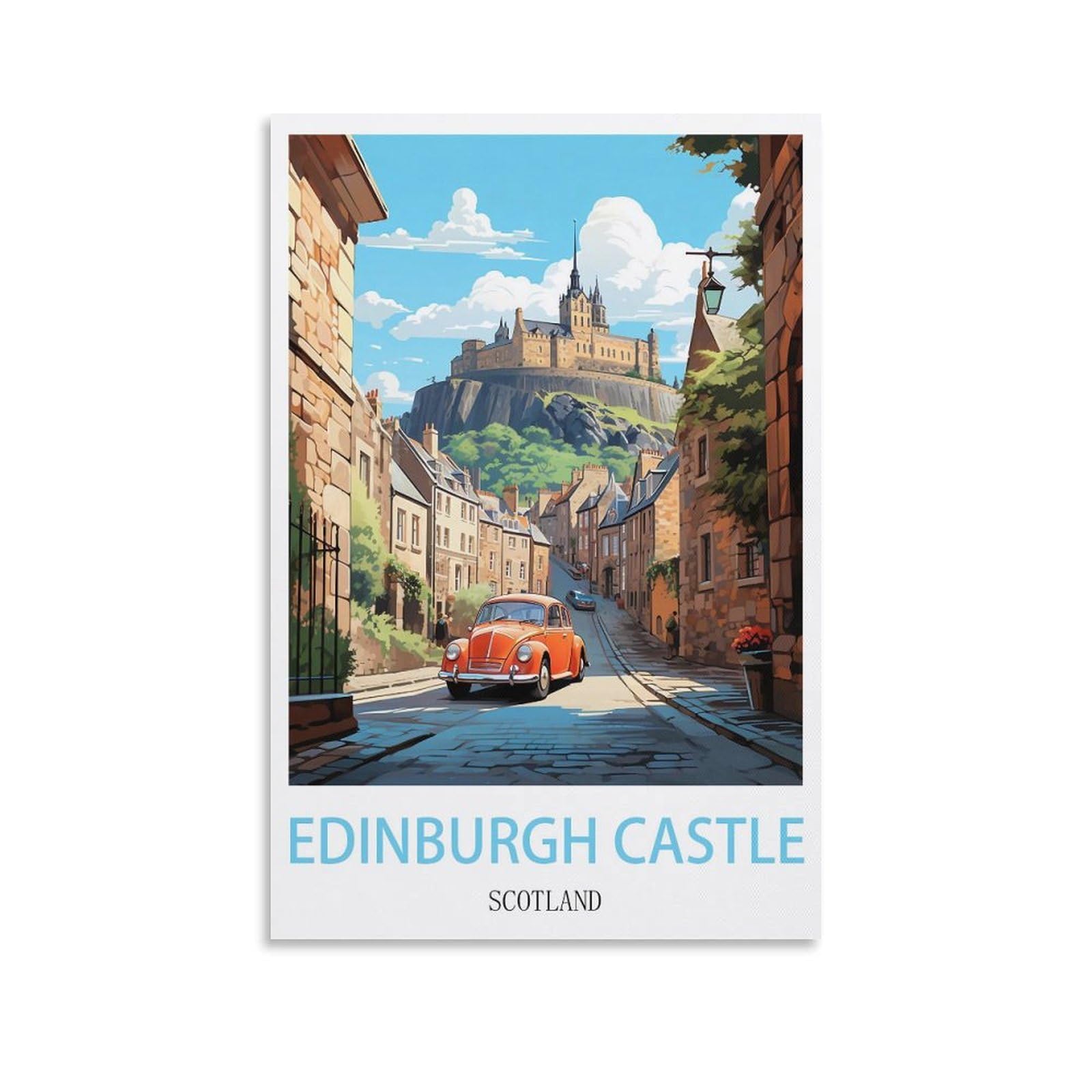 EZMLFA DIY 5D Diamond Painting Kits for Adults,Edinburgh Castle Scotland Crystal Rhinestones Art Craft for Beginners DIY Home Wall Decor Gift 40x50cm
