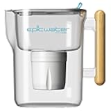 Epic Pure XP Water Filter Pitcher with Advanced CoreXchange™ Filter | NSF Certified | Removes PFAS, Lead, Chlorine & More | BPA-Free | Made in USA (White & Bamboo)
