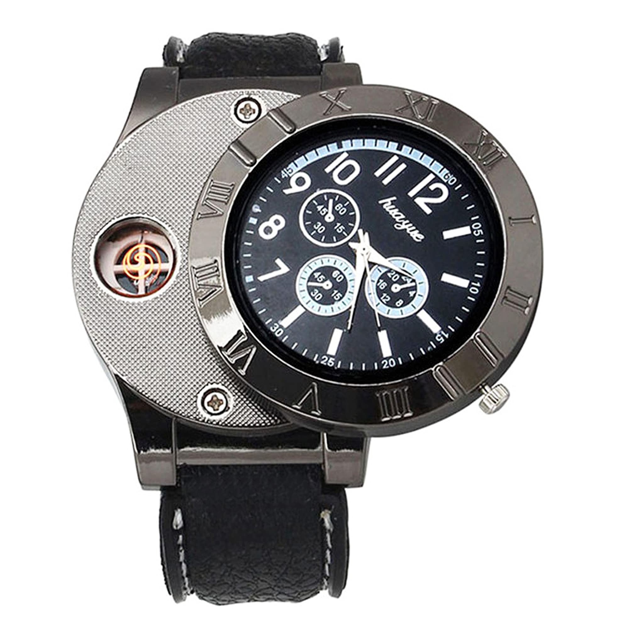 WRADER Lighter Watch USB Rechargeable Cigarette Watch Lighter Flasmeless Rechargeable Lighter-image-16