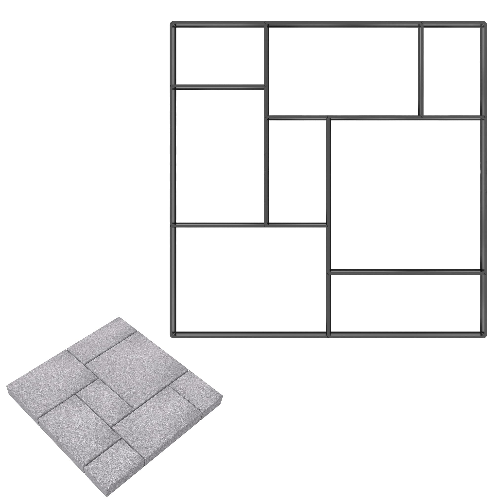SUBTLETY Pflasterform DIY Gehweg Form Pflasterstein Gehwegplatten Pflastermacher Gießen Beton Schablone zur Herstellung von Garten Trittsteine, Pflastersteine, Terrassenplatten (Motive B, 1 Stück)