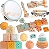 Musical Instruments Wooden for Kids 1-3 Year, Musical Toys for Toddlers 3-5 Year , Montessori Stacking Toys for Baby 6 to 12 Months, Percussion Instruments Music Toy Set for Preschool Educational