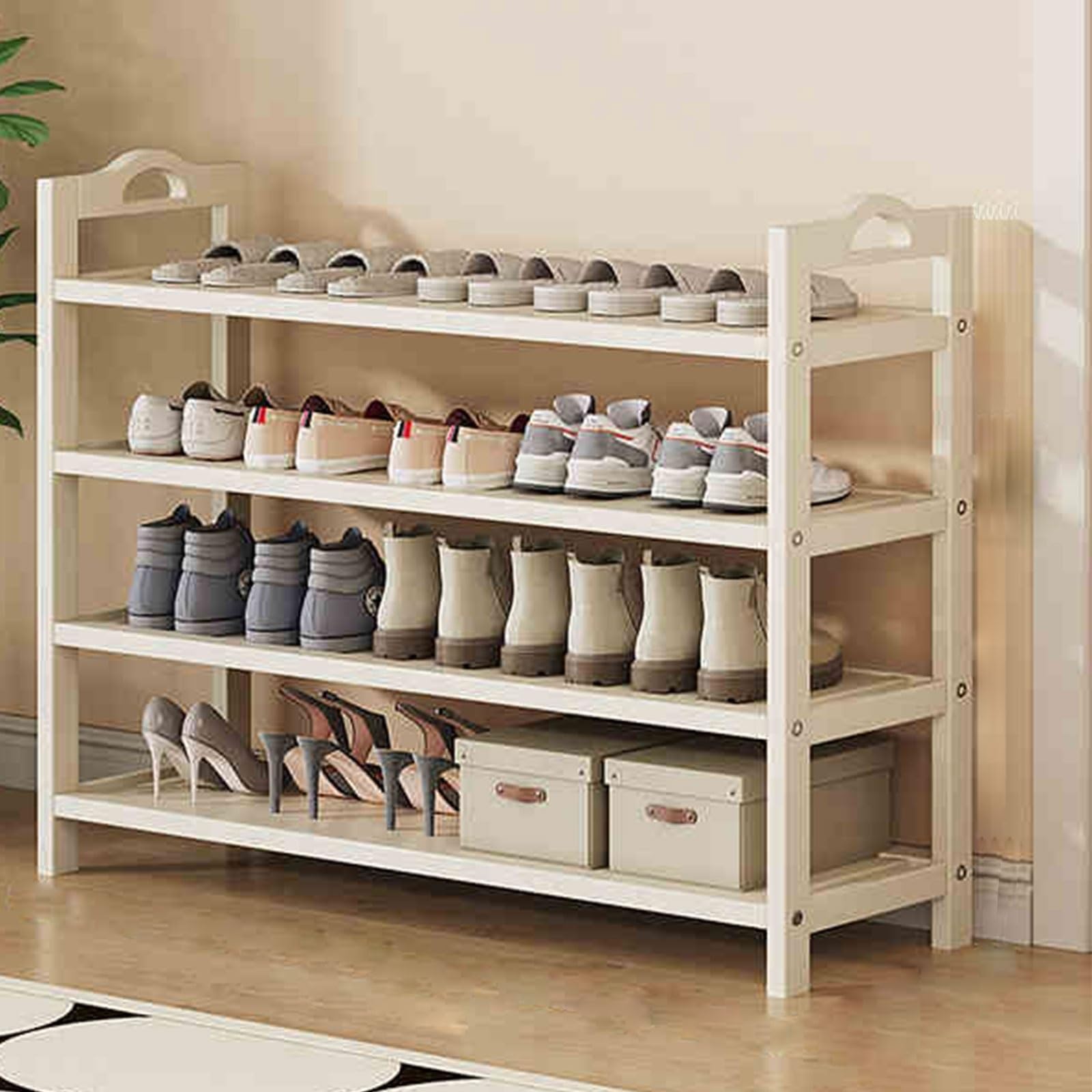 Multifunctional Corner Shoe Rack, Space-Saving Vertical Shoe nizer, Narrow Shoe Storage Stand, 80x67cm (31.5x26.4in) - Perfect for Small Spaces