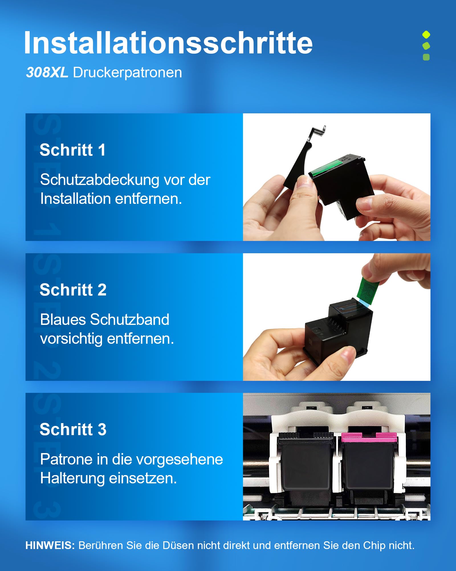 ColoWorld Cartuchos de Tinta 308 y 308XL Negro/Color para HP 308XL – 1330 páginas, compatibles con DeskJet 2900, 2920, 2920e, 2930e; Envy 6100, 6110e, 6120, 6120e, 6520e, 6530, 6530e