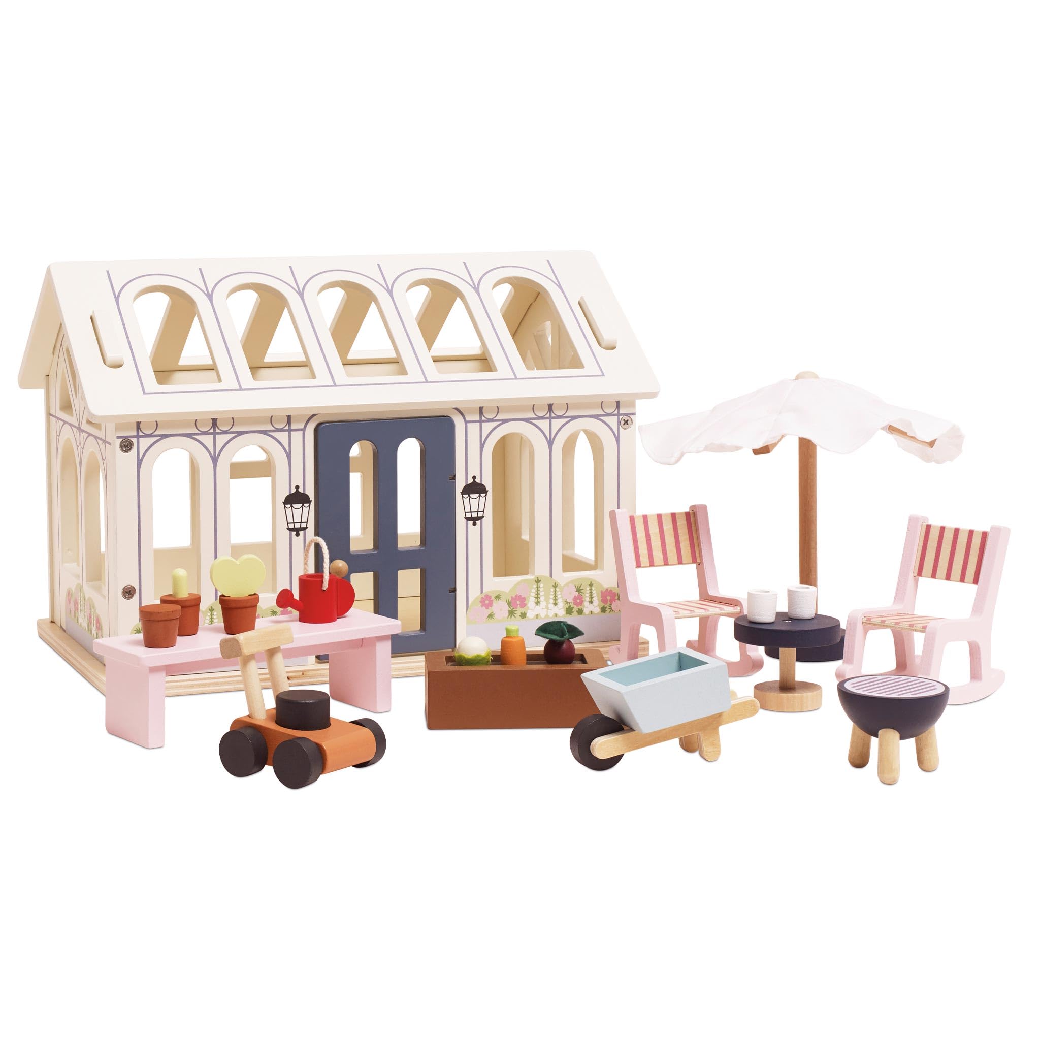 Le Toy Van Holz Puppenhaus Wintergarten Erweiterung - FSC® 100% zertifizierte nachhaltige Ergänzung - plastikfreies Zubehör für Puppenhäuser - fantasievolle Spielzimmermöbel für Kinder