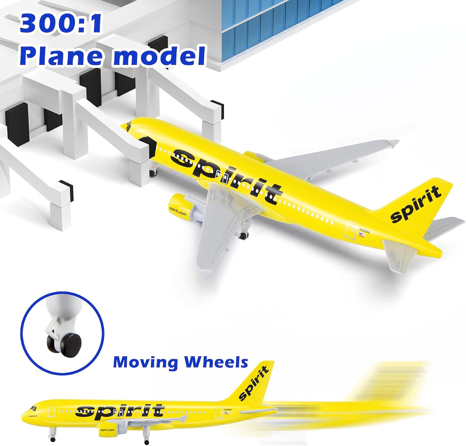 Lose Fun Park 1/300 Scale American Spirit Airlines 320 Airplane Models Alloy Diecast Airplane Model