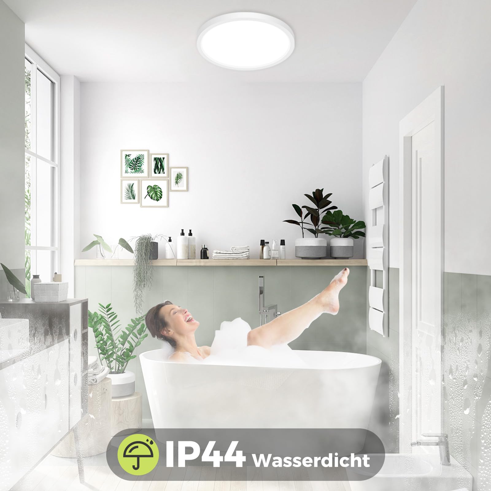 hepside Plafoniera LED Soffitto, 16CM 4 Pezzi Lampada da Soffitto, 3000K/4000K/6500K 3 CCT Regolabili Luce Soffitto, Impermeabile Rotonda Plafoniere Bagno per Cameretta, Soggiorno, Balcone, Corridoio
