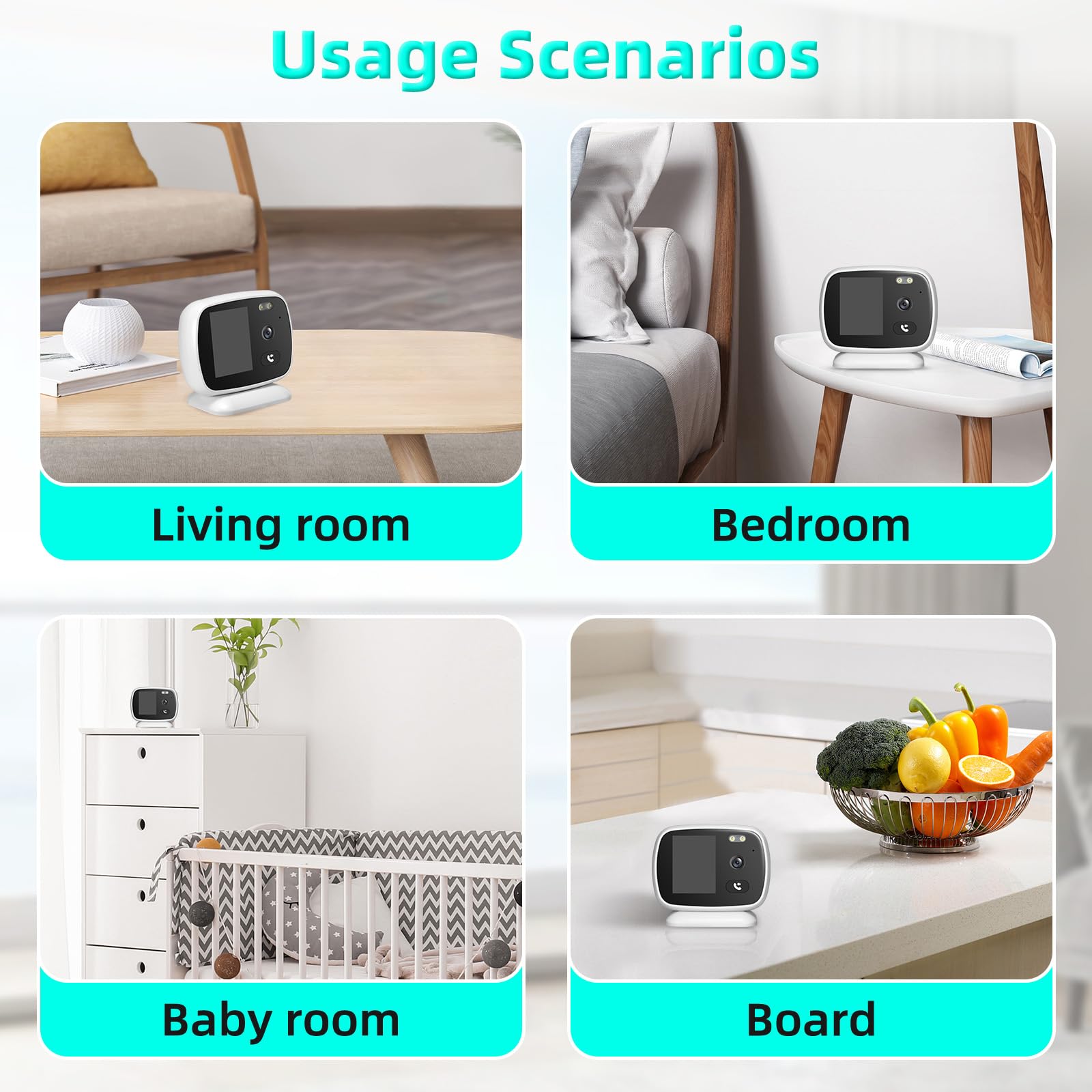 Videocamera di sicurezza per videochiamate, videochiamata istantanea per bambini, FaceTime con un solo tocco con i genitori, audio a 2 vie e visione chiara. Rilevazione del movimento Visione notturna