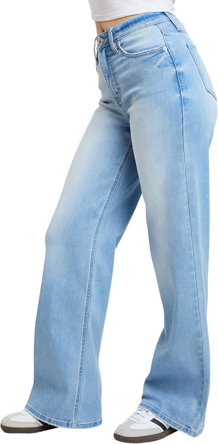 YMI Womens YMI Jeans Women's Super Soft High Rise Wide Leg Jeans, P070619 - Image 3