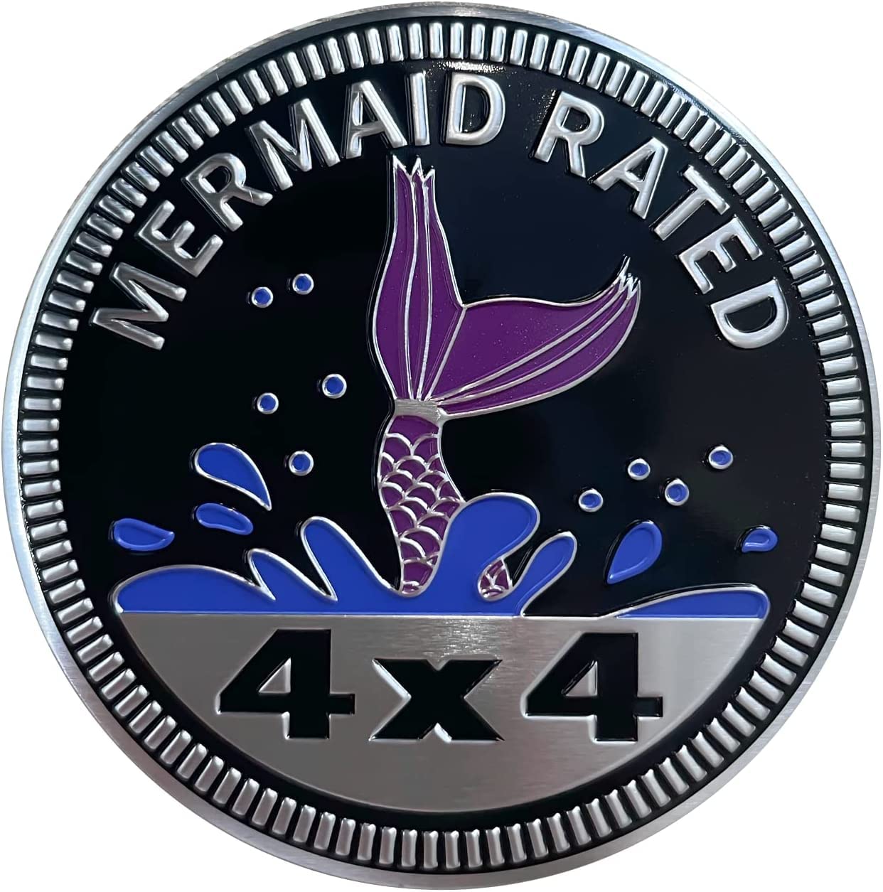 Mermaid Rated Metal Car Badge Stickers for Jeep Wrangle,Round Auto Car Emblem Sticker 3D,4 x 4 Jeep Decals,Metal Automotive Car Badge,Decorative Sticker for Motorcycle Vehicles Bumpers Trucks