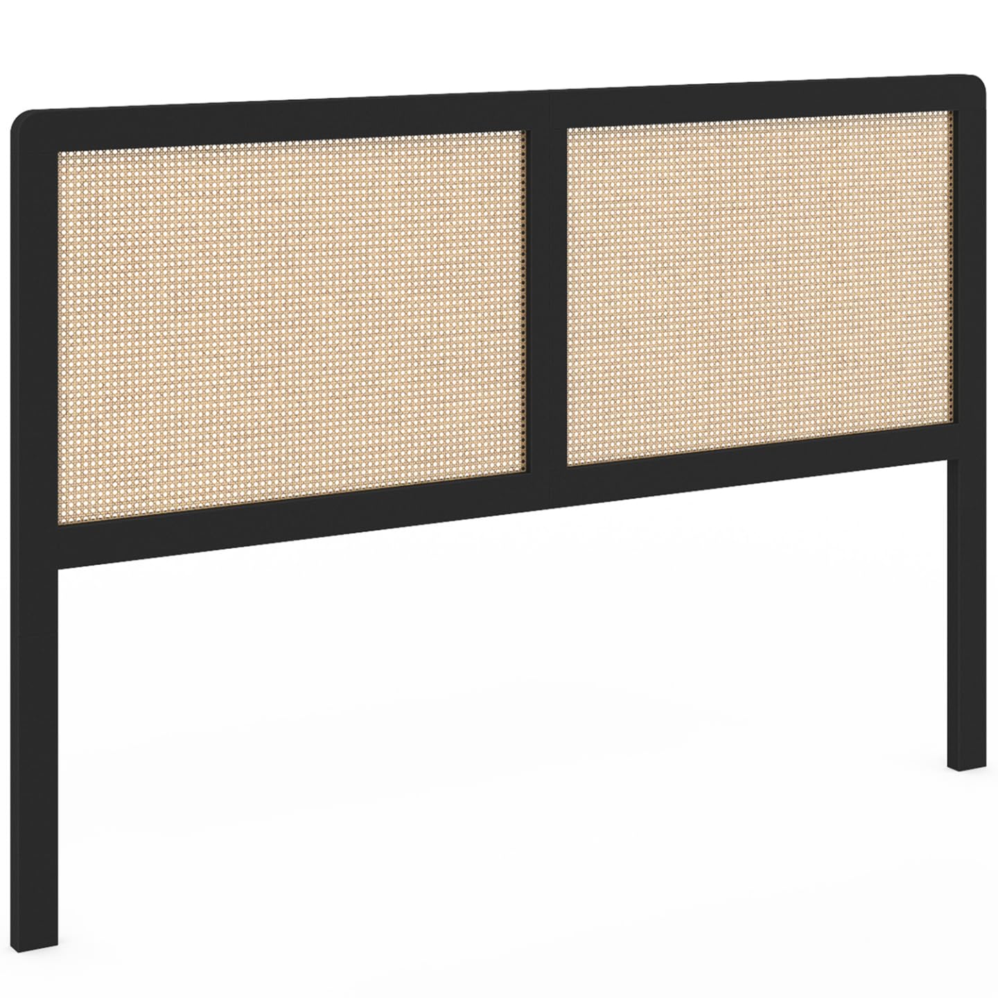 IDMarket Cabecero sobre reposapiés, EDHEN 160 cm, de madera negra