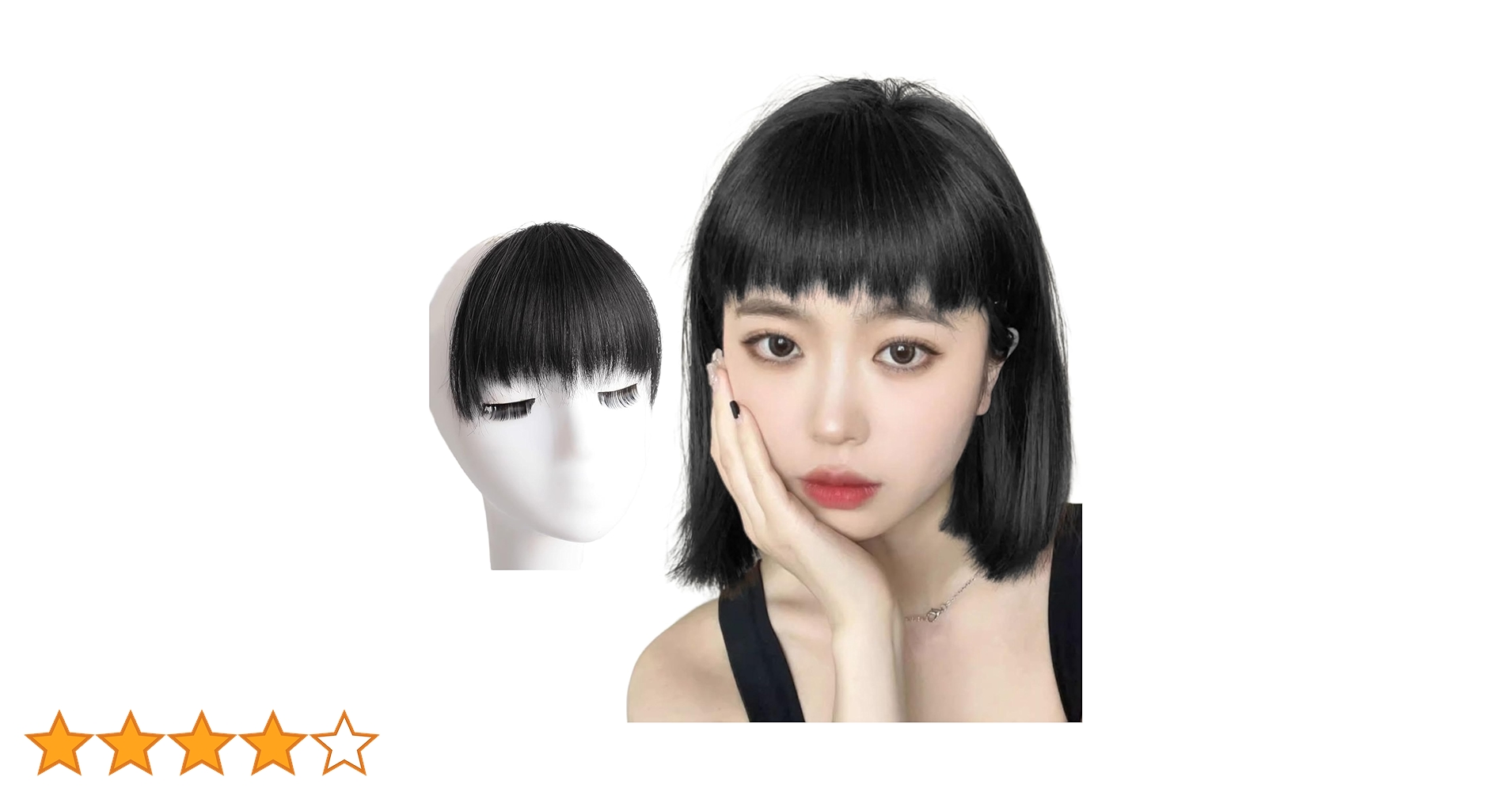 Amazon.co.jp: GFun 前髪 ウィッグ アシメ ぱっつん 自然 部分