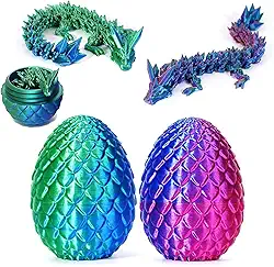 Ovo de dragão de Páscoa impresso em 3D, ovos de páscoa pré-cheios – cesta perfeita, ovos de dragão 3D com dragões dentro, meias de cesta de páscoa (verde + roxo)