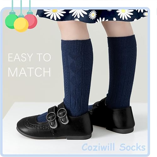 Miniatura 2 de Calcetines altos hasta la rodilla para bebés, calcetines para recién nacidos, calcetines de tubo para niños, calcetines de punto trenzado hasta la