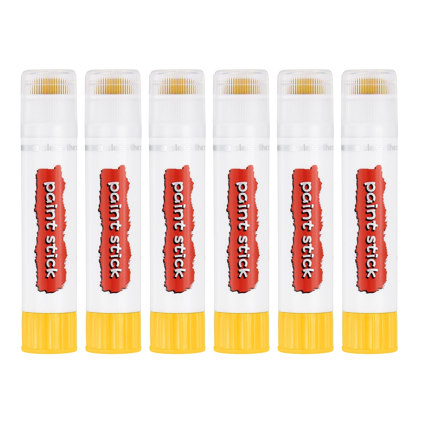 PATIKIL Solid Tempera Paints, 6 Pcs Washable Quick Drying Paint Sticks Paint Pens for Artists Beginners Art Supplies, Light Yellow