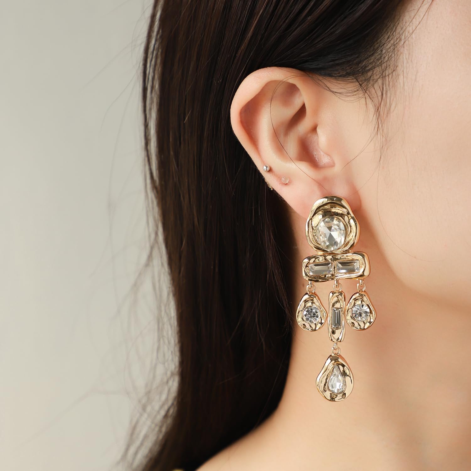 Statement Gold-Tone Crystal Drop Dangle Earrings,Party Prom Jewelry,Great Gift for women - Image 5