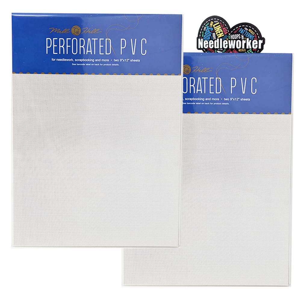 Perforowany papier do haftu krzyżykowego -18 sztuk biały, 2 opakowania (łącznie 4 arkusze) plus dekoracyjny magnes robótek ręcznych