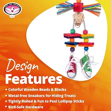 Super Bird Creations SB1222 Scarecrow Bird Toy - Satisfies Chewing Foraging and Preening Instincts - Ringnecks, Medium Conures, Parrots - Encourages Curiosity in Birds - Ideal for Medium Bird Size