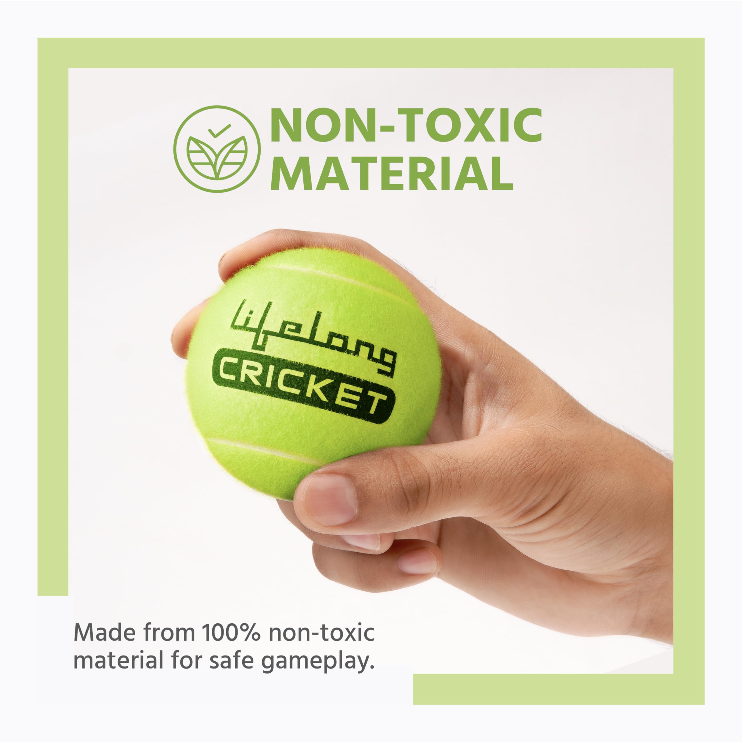 Lifelong Rubber Soft Cricket Tennis Ball | Green Tennis Ball for Cricket Tournament | Durable Lawn Play Soft Balls (Set of 3) 1