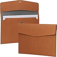 Vista 1 de FYY Carpeta de archivos, portadocumentos de cuero PU tamaño A4, organizador de archivos, sobre archivador, funda portafolio para tablet con cierre