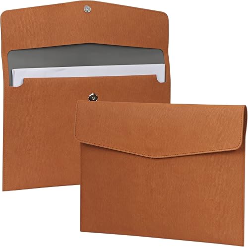 FYY Carpeta de archivos, piel sintética, tamaño A4, organizador de archivos, funda para tablet con cierre magnético a presión para el hogar,