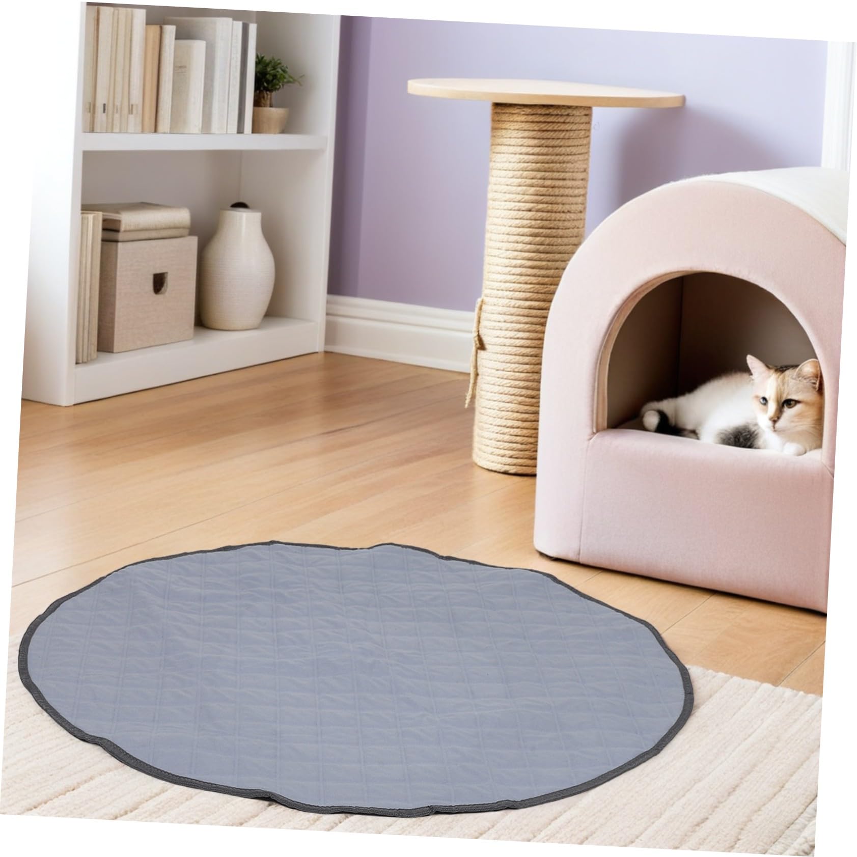 UPKOCH Tappetini Igienici Riutilizzabili per Animali Domestici Rotondi in Flanella Assorbimento Rapido e Facile da Pulire per Gatti e Piccoli Animali in Casa