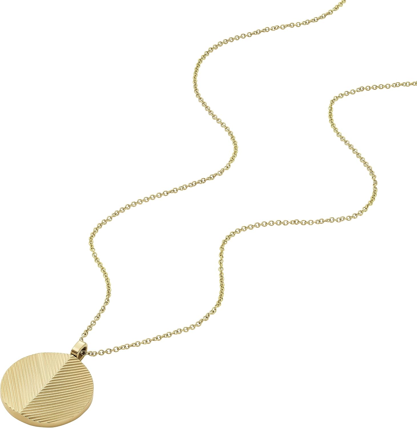 Fossil Women's Gold-Tone Stainless Steel Pendant Chain Necklace for Women