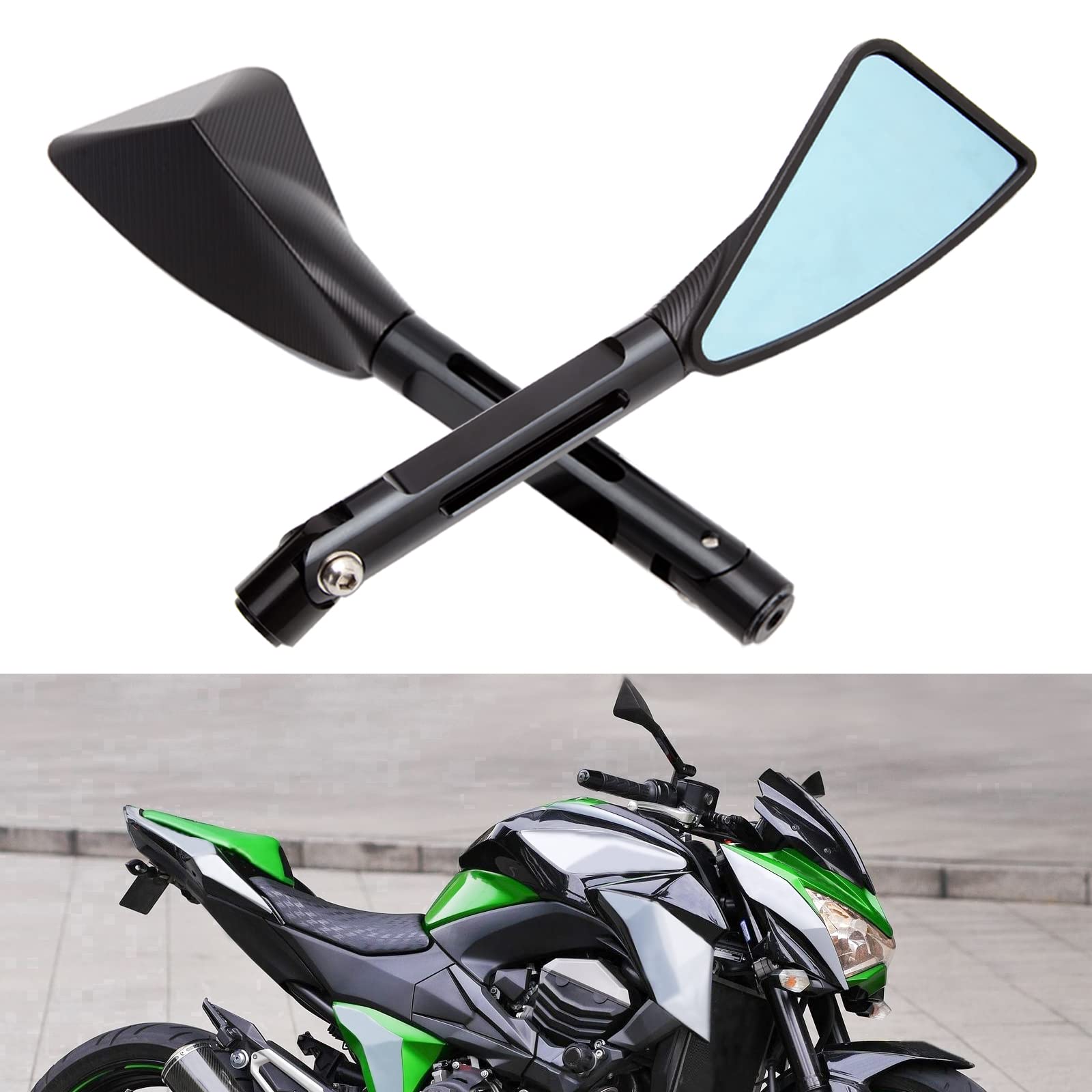 Specchietto Per Moto Dreamizer Omologato E24 - Lente Gialla, Regolabile 360°, Per Kawasaki, Yamaha, Honda - Foto 12