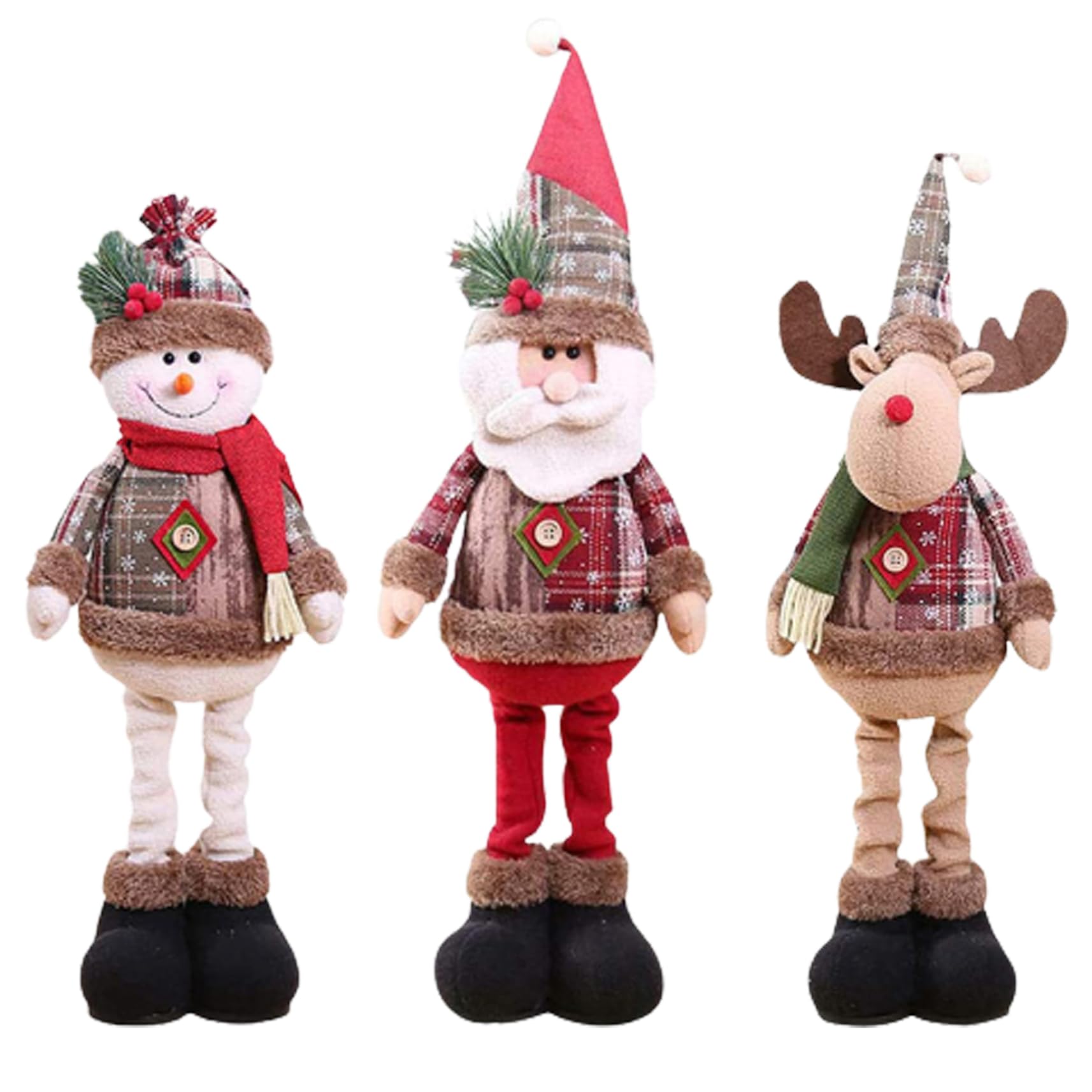 Figures de Noël rétractables pour éviter une décoration plate poupées sur pied