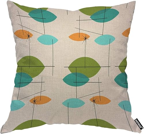 Miniatura 7 de AOYEGO Funda de almohada con patrón de mediados de siglo, en forma de agua, regular, colorida, simple, ordenada, moderna, creativa, funda de