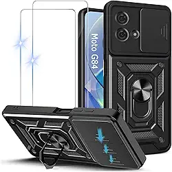 Capinha Capa para Motorola Moto G84 5G + 2 Películas de Vidro Temperado | Capa Anti-Impacto | Proteção da Câmera | Resistente a Arranhões | Aberturas Precisos | Armadura Militar